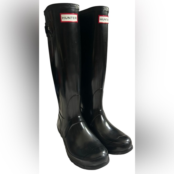 Hunter Tall Black Original Gloss Boots SZ 5 - Picture 1 of 2